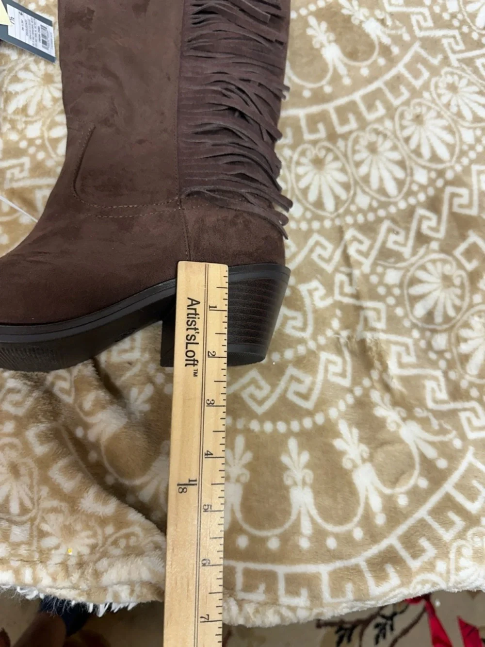 Universal Thread Brown Over-the-Knee Fringe Boots